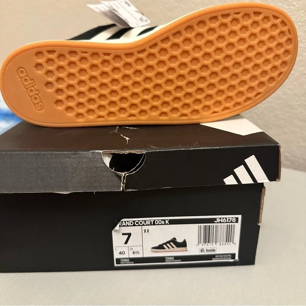 Adidas Black and Cream Sneakers
